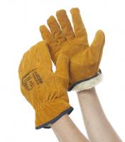 Перчатки цельноспилковые утепленные на иск.меху "STRONG"