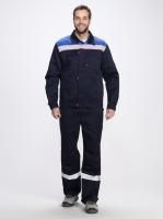 Костюм рабочий Фаворит-1 СОП усиленный IMP (тк.Смесовая,210) брюки, т.синий/васильковый/красный