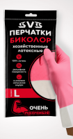 Перчатки латексные двойной цвет "Биколор" бело-красные, супер прочные