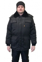 Куртка "Сургут" черная с меховым воротником пр-во РБ