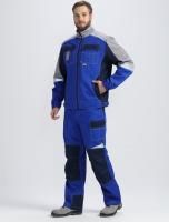Костюм рабочий Формула (тк.Смесовая,240) брюки, васильковый/т.синий/серый