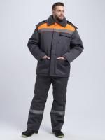 Костюм рабочий зимний Труженик-Ультра СОП (тк.Смесовая,210) брюки, т.серый/оранжевый