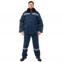 Костюм зимний "Мастер" куртка, полукомбинезон (ткань Грета), ветрозащитная планка, кнопки, молния, меховой воротник
