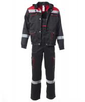 Костюм «АНТЕЙ» с КАПЮШОНОМ черный с красным