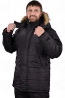Куртка зимняя рабочая "Аляска" черная удлиненная 