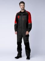 Костюм рабочий Формула (тк.Смесовая,240) брюки, серый/красный/черный