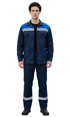 Костюм рабочий с брюками "Карелия-1 Люкс" 80% хл, тк. 260 гр/м2