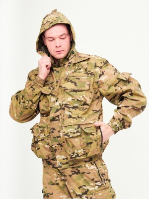 Костюм для рыбалки мужской летний (куртка-жилет+брюки-шорты) "Хищник" кмф "Мультикам"