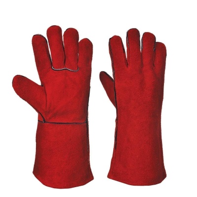 Перчатки спилковые (краги спилковые) красные Ти Тр То Тп400 Ми Мп