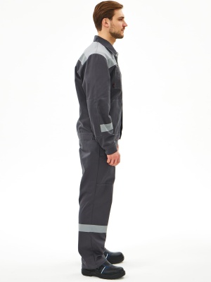 Костюм рабочий Липецк-1 CH с брюками (тк.Смесовая,280, хлопок 65%), т.серый/св.серый