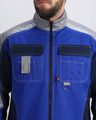 Костюм рабочий Формула (тк.Смесовая,240) брюки, васильковый/т.синий/серый