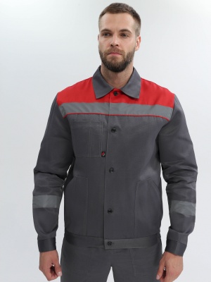 Костюм рабочий Легион-2 с п/к (тк.Смесовая,210), т.серый/красный