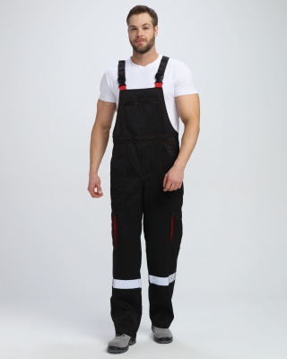 Костюм Титан СОП с капюшоном (тк.Смесовая,210) п/к, черный/красный