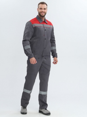 Костюм рабочий Легион-2 с п/к (тк.Смесовая,210), т.серый/красный