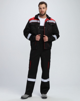 Костюм рабочий Титан СОП с капюшоном (тк.Смесовая,210) п/к, т.серый/св.серый