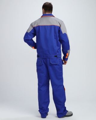 Костюм рабочий Союз-Профессионал-1 CH (тк.Смесовая,240) брюки, васильковый/св.серый/оранжевый