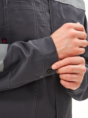 Костюм рабочий Липецк-1 CH с брюками (тк.Смесовая,280, хлопок 65%), т.серый/св.серый