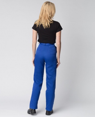 Костюм рабочий женский Передовик (тк.Смесовая,210) брюки, васильковый/красный