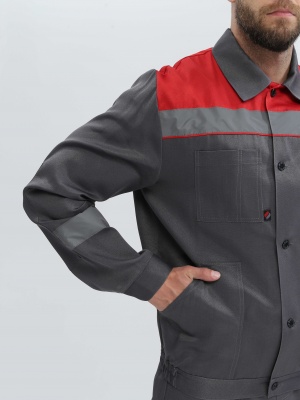 Костюм рабочий Легион-2 с п/к (тк.Смесовая,210), т.серый/красный