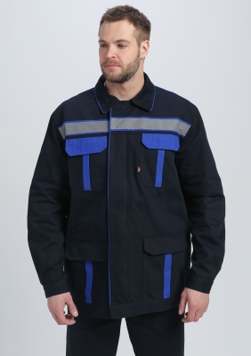 Костюм рабочий ИТР СОП UZ (тк.Саржа,250) брюки, т.синий/васильковый