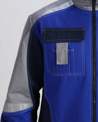 Костюм рабочий Формула (тк.Смесовая,240) брюки, васильковый/т.синий/серый