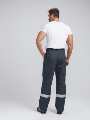 Костюм рабочий с брюками Бриготек-1 (тк.Смесовая,260), 60% хлопка, т.серый/св.серый