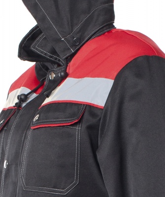 Костюм «АНТЕЙ» с КАПЮШОНОМ черный с красным