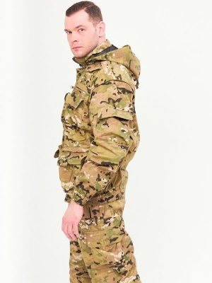 Костюм для рыбалки мужской летний (куртка-жилет+брюки-шорты) "Хищник" кмф "Мультикам"