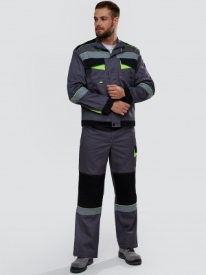 Костюм рабочий Ховард-1 IMP (тк.Смесовая,240) брюки, т.серый/черный/лимонный