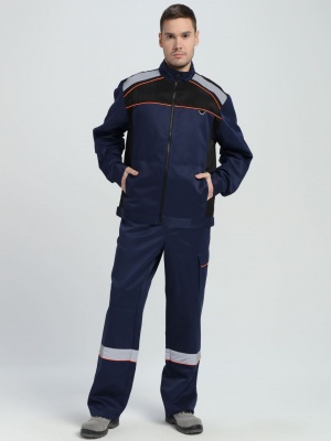 Костюм Практик  (тк.Смесовая,210) п/к, т.синий/черный, СОП