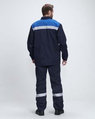 Костюм рабочий Производственник СОП (тк.Саржа,230) брюки, т.синий/васильковый