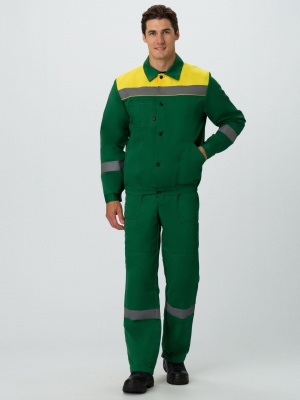 Костюм рабочий Легион-2 с п/к (тк.Смесовая,210), зеленый/желтый