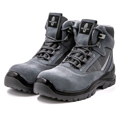 Ботинки рабочие замшевые с композитным подноском, кевларовой стелькой и подошвой ПУ/ПУ