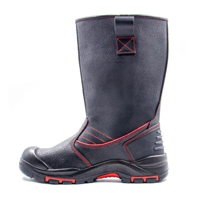 Cапоги рабочие кожаные зимние/шерстяной мех, подошва ПУ/Нитрил, МП МС черные 