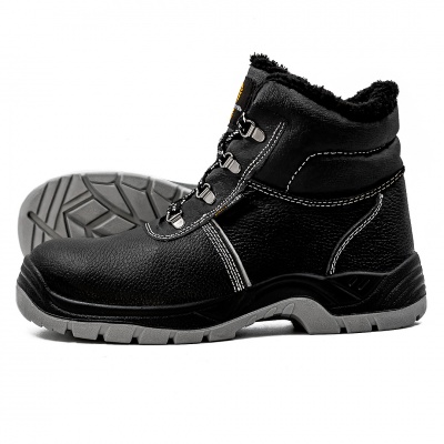 Ботинки рабочие кожаные с мехом и подошвой ПУ/ПУ мод.4208М