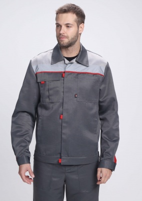 Костюм рабочий Фаворит-2 СОП усиленный IMP (тк.Смесовая,210) п/к, т.серый/серый/красный