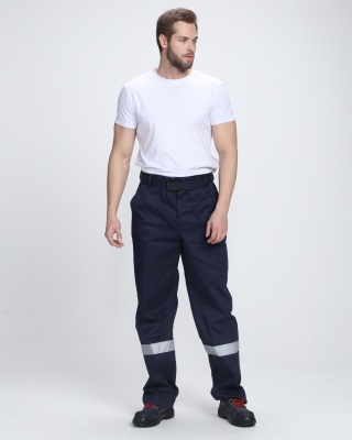 Костюм рабочий Производственник СОП (тк.Саржа,230) брюки, т.синий/васильковый