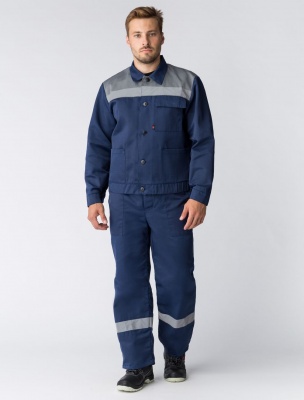 Костюм рабочий Труженик-2 СОП (тк.Смесовая,210) п/к, т.синий/серый