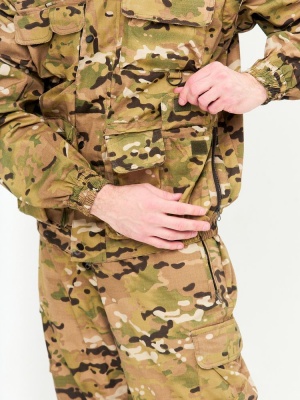 Костюм для рыбалки мужской летний (куртка-жилет+брюки-шорты) "Хищник" кмф "Мультикам"