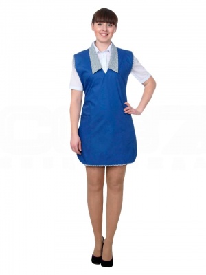 Фартук-сарафан женский, василек, ткань ТиСи