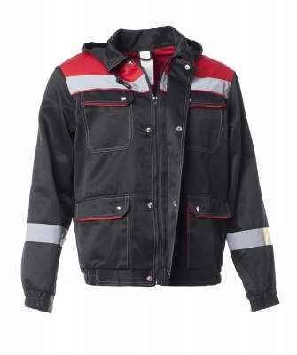 Костюм «АНТЕЙ» с КАПЮШОНОМ черный с красным