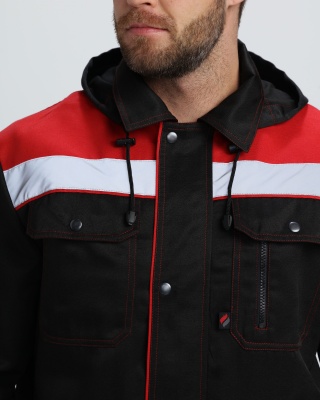 Костюм рабочий Титан СОП с капюшоном (тк.Смесовая,210) п/к, т.серый/св.серый