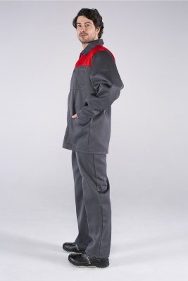 Костюм Стандарт (куртка + брюки), т.серый/красный