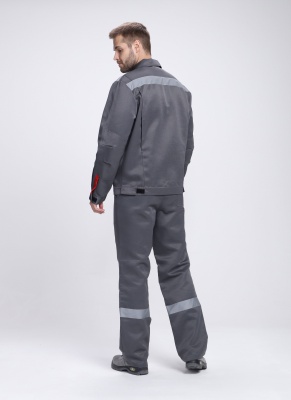 Костюм рабочий Фаворит-2 СОП усиленный IMP (тк.Смесовая,210) п/к, т.серый/серый/красный