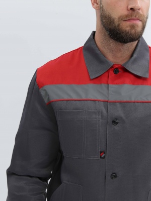 Костюм рабочий Легион-2 с п/к (тк.Смесовая,210), т.серый/красный