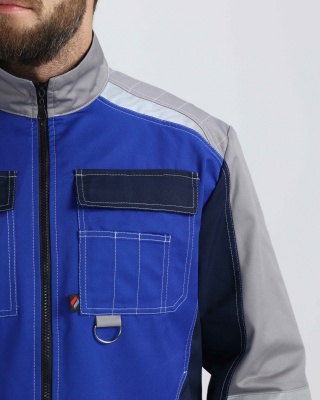 Костюм рабочий Формула (тк.Смесовая,240) брюки, васильковый/т.синий/серый