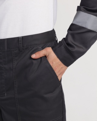 Костюм рабочий Легион Премиум-1 СОП CH (тк.Смесовая,240) брюки, т.серый/красный