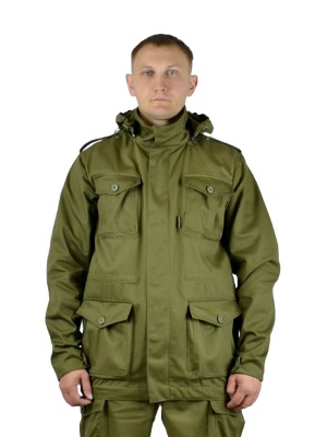 Костюм мужской "Капрал" летний тк. Cаржа (100% хлопок) цв. хаки