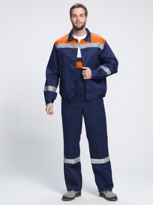 Костюм рабочий Легион-2 с п/к (тк.Смесовая,210), т.синий/оранжевый