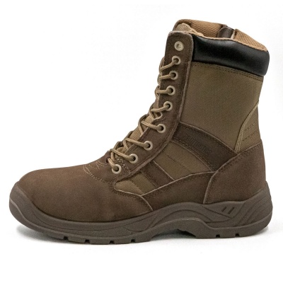 Ботинки рабочие (берцы) 5219 из натуральной замши цвета хаки на ПУ/ТПУ подошве